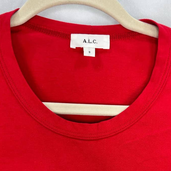 A.L.C. Red Heather Crew Neck Top Balloon Sleeve Blouse size Small - Picture 5 of 6